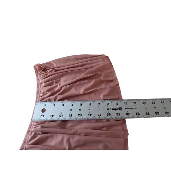 Boohoo Women's US 8 Pink Off Shoulder Maxi Dress Pleated Flowy Made in UK - Picture 4 of 16